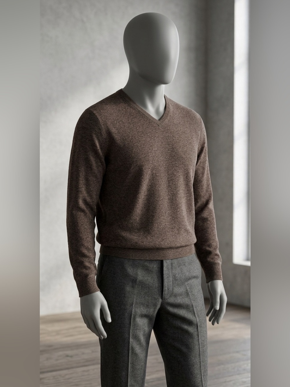 Stafford Signature Men’s Cashmere Blend Pullover Sweater Soft, Classic Brown XL